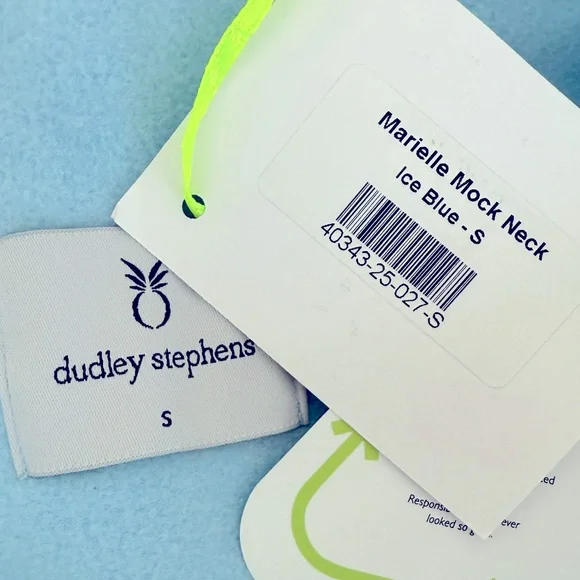 Dudley Stephens Marielle Mock Neck Tunic Ice Blue Vello Fleece Small NWT - Picture 2 of 10